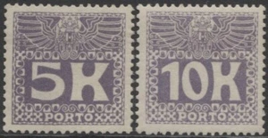 ÖSTERREICH - 1911 Steuermarken, 5 K und 10 K lila - (37/C6) - Bild 1 von 1