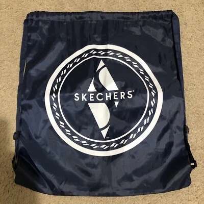 SKECHERS Navy Blue Nylon Drawstring Backpack Tote Gym/Shoe/ Laundry Bag 45x50cm - Image 1 of 3