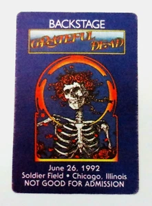 Grateful Dead Backstage Pass Soldier Field Chicago Illinois IL 26/06/92 26/06/1992 - Imagen 1 de 12