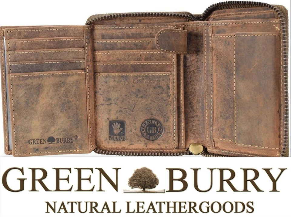 Greenburry Vintage Rv-kombibörse Geldbörse hoch Leder Unisex Portemonnaie