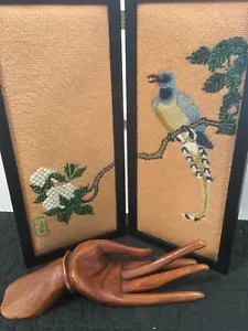 De colección Pájaro Manzano Árbol Oriental Pantalla Completa Arte de Pared Aguja - Imagen 1 de 9