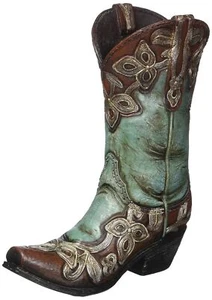 Turquoise Cowgirl Boot Vase - Picture 1 of 6