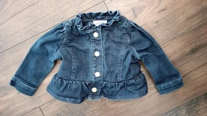 Janie And Jack JACK Denim Baby Girls 3 To 6 Months Jean Jacket- Stretch/Ruffles - Picture 1 of 5