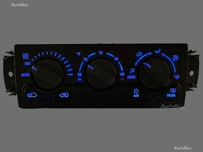 00-02 Suburban Tahoe Yukon Auto Climate Control w/ BLUE LEDS - Image 1 of 3