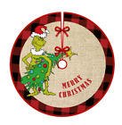 Christmas Tree Skirt Grinch's Xmas Carpet Cover Party Home Holiday Decorations