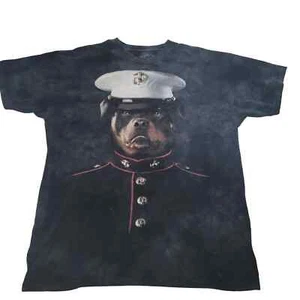 Camisa Bulldog The Mountain Para Hombre Talla Pequeña Negra Tie Dye Wash USMC Cuerpo de Marines - Imagen 1 de 2