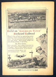 1922 American Flyer Model Train Backyard Railroad Vintage Print Ad Chicago IL - Picture 1 of 2