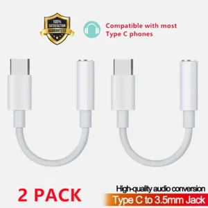 2Pcs USB C Type C To 3.5mm Jack Headphone Adapter For iPhone 16 15 Pro Max Honor - Picture 1 of 16