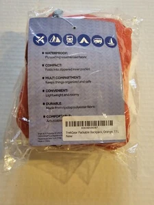TrekGear Packable Backpack 17L Orange Waterproof Multi Compartment - Picture 1 of 2