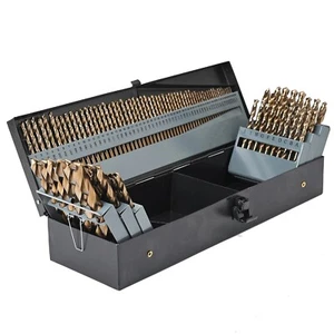 HERTEL COBALT 115 PIECE DRILL BIT SET 1/16"-1/2" 1-60 A-Z - FREE SHIPPING! - Picture 1 of 3