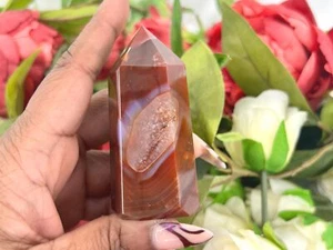 Carnelian Tower - Druzy Red Carnelian Generator - Carnelian Point - 3" Druzy - Picture 1 of 10