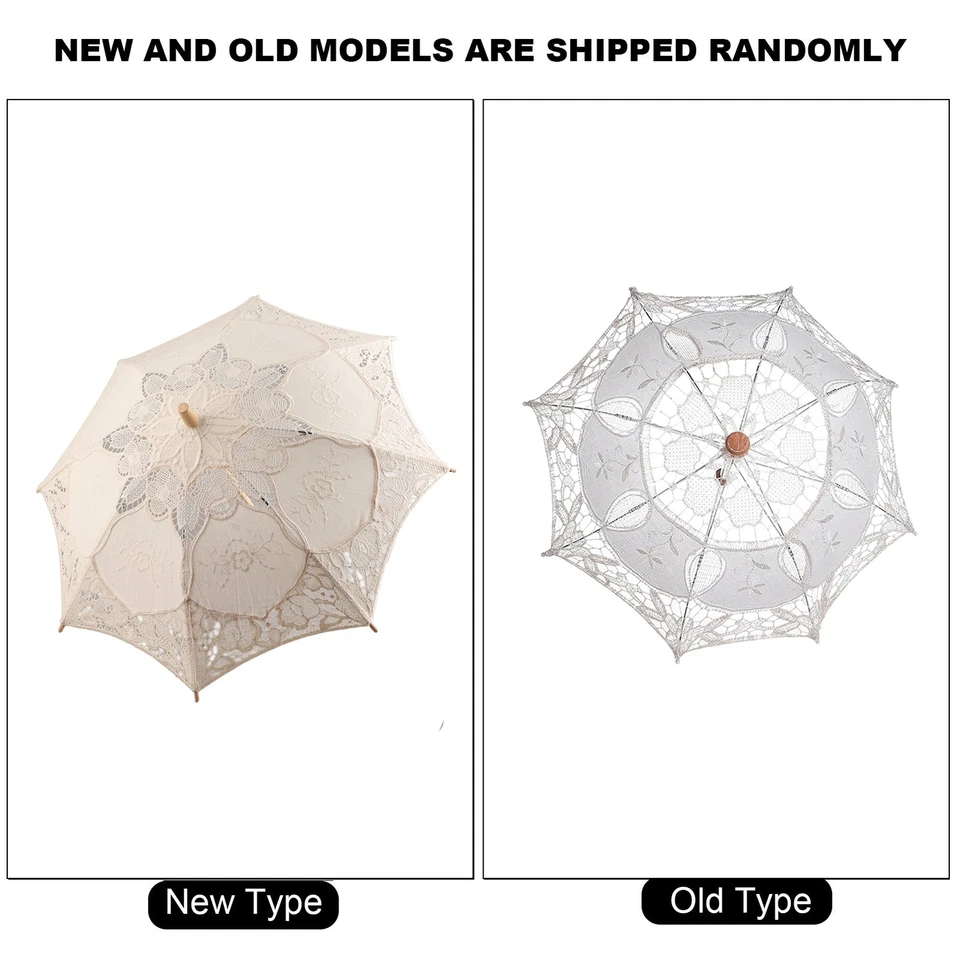 (Marfil Grande) Dama Boda Encaje Paraguas Sombrilla Fiesta Nupcial AC Foto 1 de 4