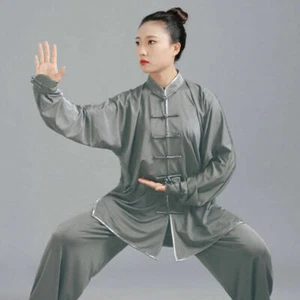 Milk Silk Chinese Tai Chi Kung Fu Uniform Martial Arts Uniform Wushu Taiji Suit - Picture 1 of 18