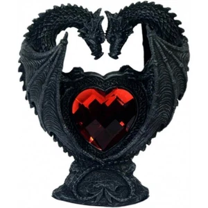 Drachenpaar mit rotem Kristall Herz - Picture 1 of 1