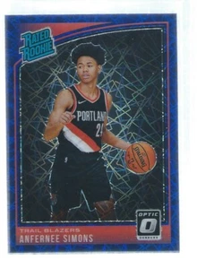 ANFERNEE SIMONS 2018-19 PANINI DONRUSS OPTIC BLUE VELOCITY PRIZM RC #186 - Picture 1 of 1