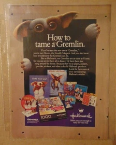 Rare GREMLINS MOVIE Hallmark Greeting GIZMO TOYS 1984 Magazine Print Advertising - Picture 1 of 1