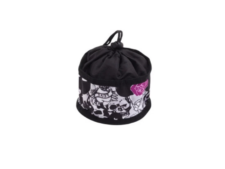 Cuenco de viaje plegable para perros con calavera y rosa negras para perros - Doggles talla grande UNISEX Foto 1 de 3