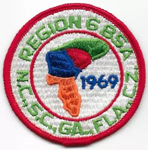 J69b Region 6 Six Patch 1969 National Jamboree Boy Scouts of America BSA - Picture 1 of 1