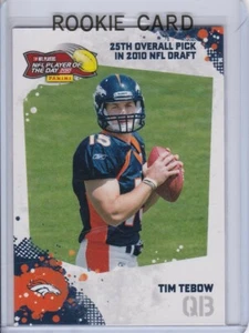TIM TEBOW ROOKIE CARD Panini PLAYER OF THE DAY Football Denver Broncos 2010 RC - Picture 1 of 2