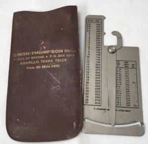 Vintage Smith Thompson Werbung Messgerät Dicke Werkzeug Ledertasche - Bild 1 von 5
