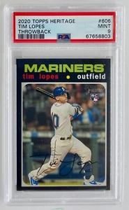 2020 Topps Heritage High Number TIM LOPES PSA 9 Throwback Variation SSP RC #606 - Picture 1 of 2
