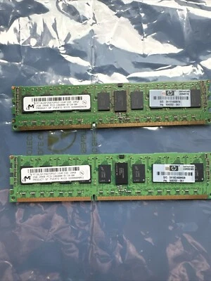 2x HP 500202 /Micron MT18JSF25672PDZ RAM Memory 2GB Each PC3 2RX8 10600R DDR3 - Image 1 of 2