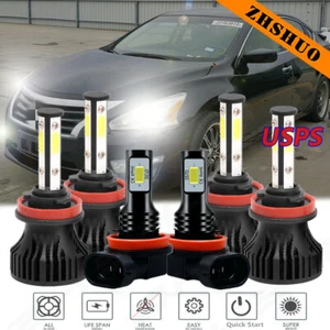 For 2007-2018 Nissan Altima Combo LED Headlight High/Low +Fog light Bulbs Kit - Picture 1 of 12