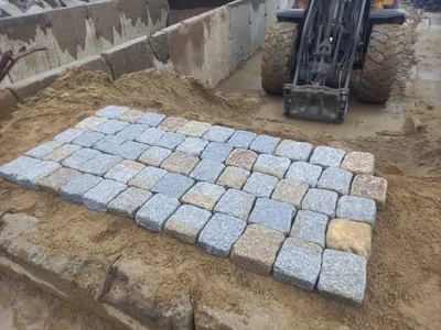 Granitpflaster in grau getrommelt15x17 x 5-8 cm Granitpflastersteine Natursteine - Bild 1 von 4