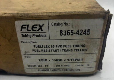 FLEX 8365-4245 FUELFLEX 65 TUBO CARBURANTE PVC RESISTENTE AL CARBURANTE GIALLO 83654245 🎯 - Immagine 1 di 4