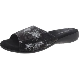 David Tate Womens Fran Black Flat Mule Sandals Shoes 10 Wide (C,D,W) BHFO 8610 - Picture 1 of 3