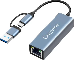 USB C to Ethernet Adapter Type-C 3.0 to RJ45 Network LAN Gigabit 2.5G 1000Mbps - Picture 1 of 6