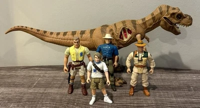 Lote 4 figuras Parque Jurásico Años 90 + JP06 T-Rex Dino Grant Muldoon Tim Carr Kenner Foto 1 de 4