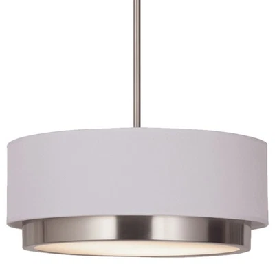 Justice Design Group FAB-4475-WHTE Tate 16"W LED Pendant - Nickel - Image 1 of 3