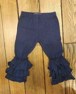 Navy Truffle Triple Ruffle Leggings - Picture 1 of 2