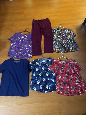 Medical Disney Scrubs Lot Set Medium And Large Halloween And Christmas And Plain - Image 1 of 4