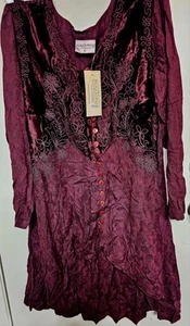 Holy Clothing Loralee Talla L Nuevo Con Etiquetas Bordado Celta Boho Artesanal MARRÓN - Imagen 1 de 11