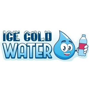 ICE COLD WATER Concession Decal sign cart trailer stand sticker equipment - Picture 1 of 3