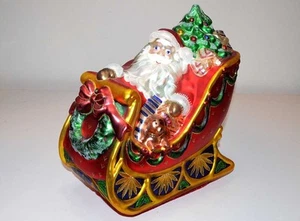 Waterford Holiday Heirlooms Christmas Santa Sleigh Ride Centerpiece 12” Large - Picture 1 of 10