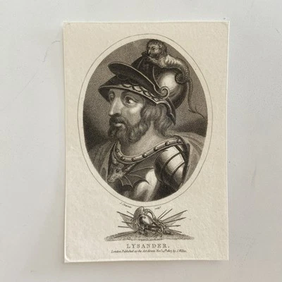 Antique 1807 Engraving of Lysander – Spartan Admiral in Classical Armor - Image 1 of 2