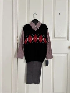 DOCKERS BOYS 3 PCS CHRISTMAS OUTFIT SWEATER VET SET - NWT 6 Years - Picture 1 of 5