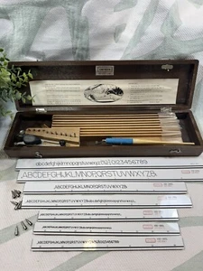 Vintage Unitech mechanischer Schriftzug Set - Typ 1 Stil 1 Nr. 3 - Japan - mit zusätzlichen Stiften - Bild 1 von 15