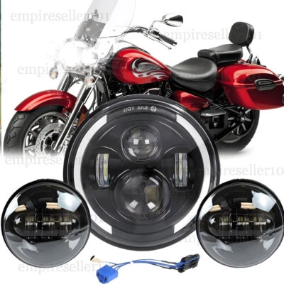 7-дюймовая светодиодная фара + ходовые огни 4,5 дюйма для Yamaha Road Star XV1700AT Silverado - Изображение 1 из 4