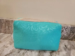 NEW - Lancome Makeup Bag Case with gold metallic zipper trim  Green NEW - Bild 1 von 11