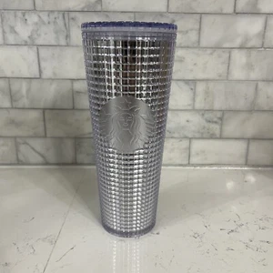 New 2020 Starbucks Silver Studded Cup Tumbler Winter Disco 24 oz New No Straw - Picture 1 of 5