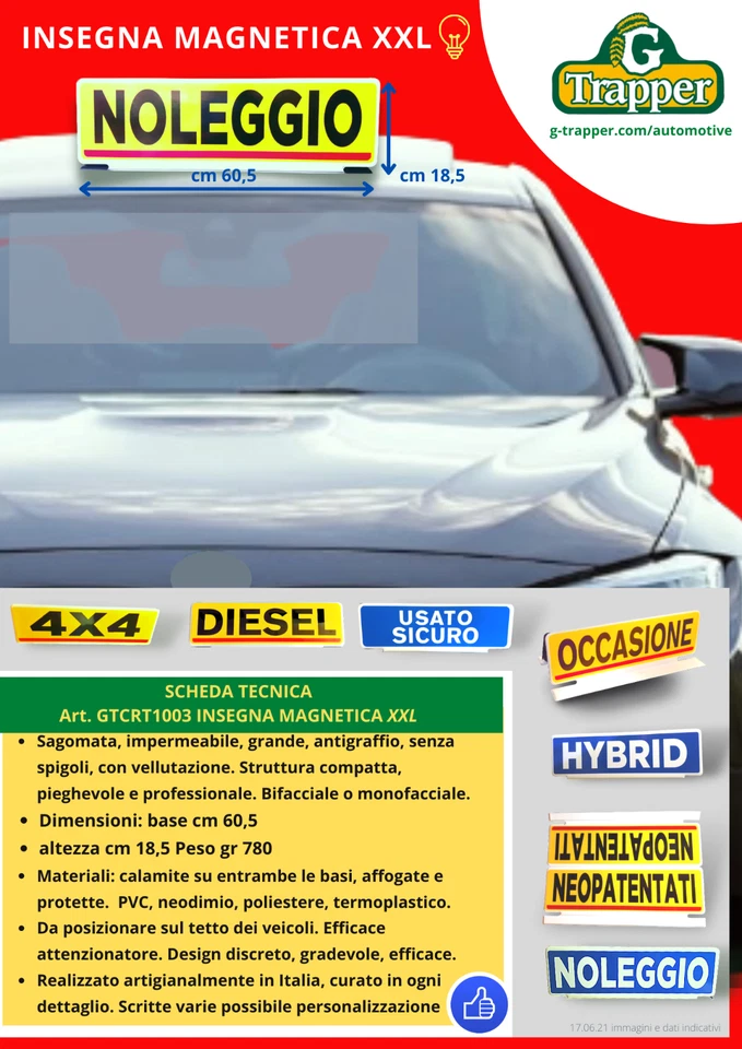 insegna magnetica bifacciale pubblicitaria XXL per tetto auto tipo OCCASIONE - Immagine 1 di 1