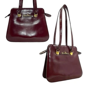 Vintage 60s 70s ETIENNE AIGNER Leather Bag Handbag Shoulder Structured OXBLOOD - Picture 1 of 24