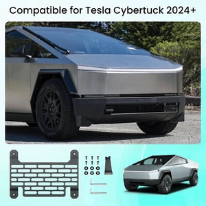 For Tesla Cybertruck Front License Plate Holder Frame Mount Kit 2024+ - Picture 1 of 10
