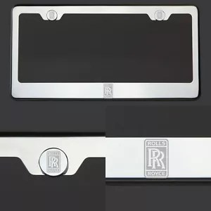 Marco de matrícula grabado con láser grabado logotipo Rolls Royce cromado pulido - Imagen 1 de 6