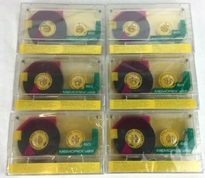 SIX 6 SEALED Memorex dBS 60 tapes Bias/POS normal audio recording J - Picture 1 of 5