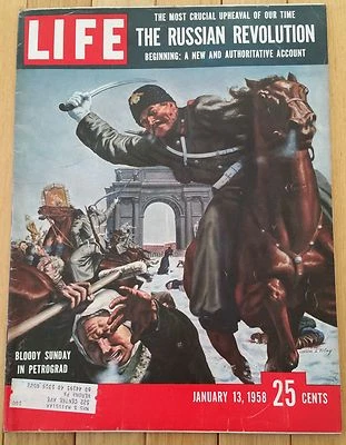 LIFE MAGAZINE JANUARY 13 1958 BLOODY SUNDAY PETROGRAD RUSSIAN REVOLUTION  - Image 1 of 2